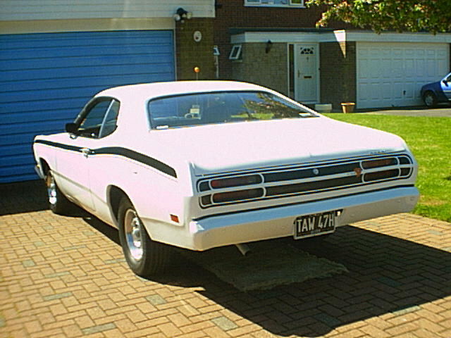 1971 slant six plymouth duster white