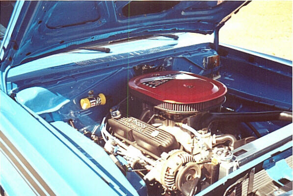 plymouth duster engine bay