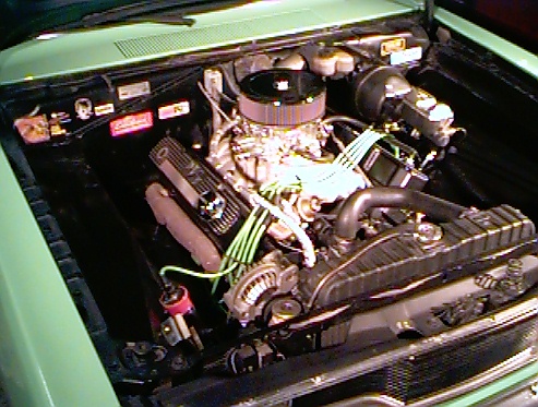 1970 plymouth duster engine bay